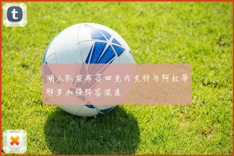 湖人队宣布召回克内克特与阿杜蒂耶罗加强阵容深度